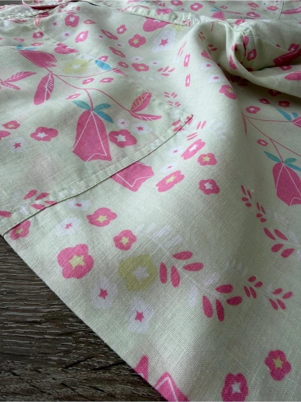 Sigrid Olsen Linen Pink Floral Crop Pants Size 12